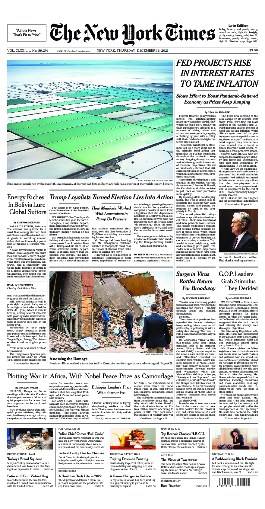 Prima-pagina-New-York-Times-del-2021-12-16