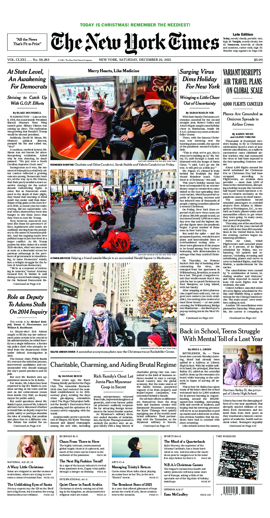 Prima-pagina-New-York-Times-del-2021-12-25