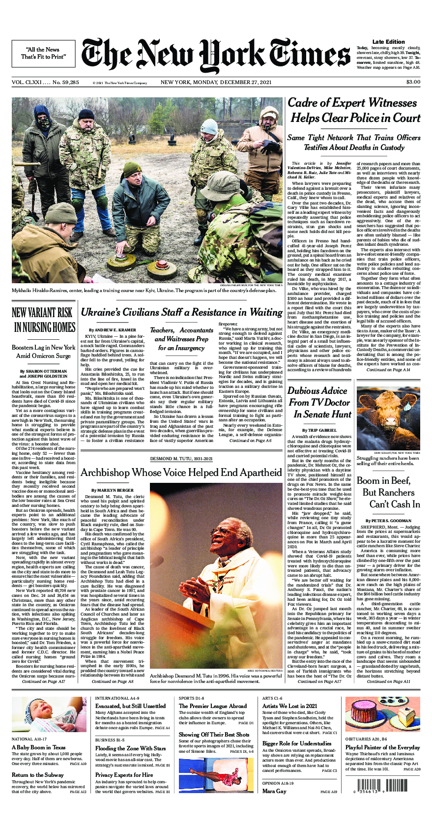 Prima-pagina-New-York-Times-del-2021-12-27