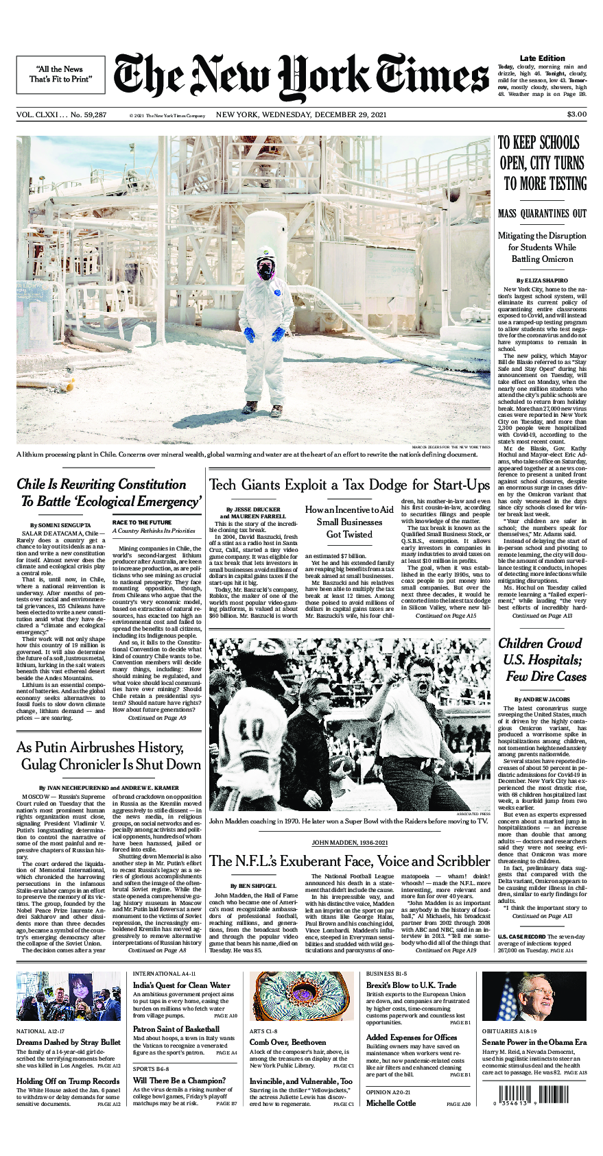 Prima-pagina-New-York-Times-del-2021-12-29