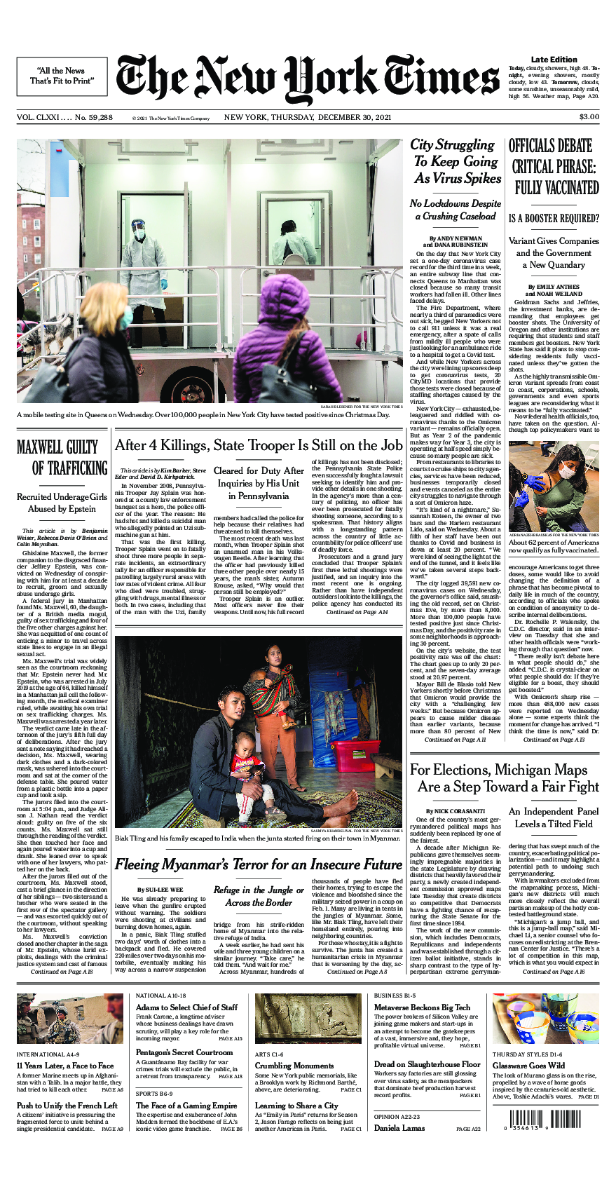 Prima-pagina-New-York-Times-del-2021-12-30