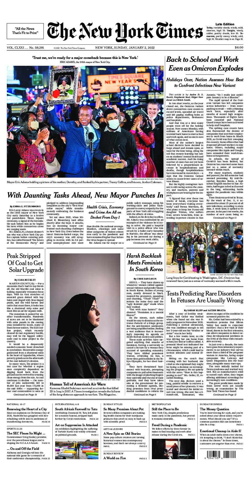 Prima-pagina-New-York-Times-del-2022-01-02