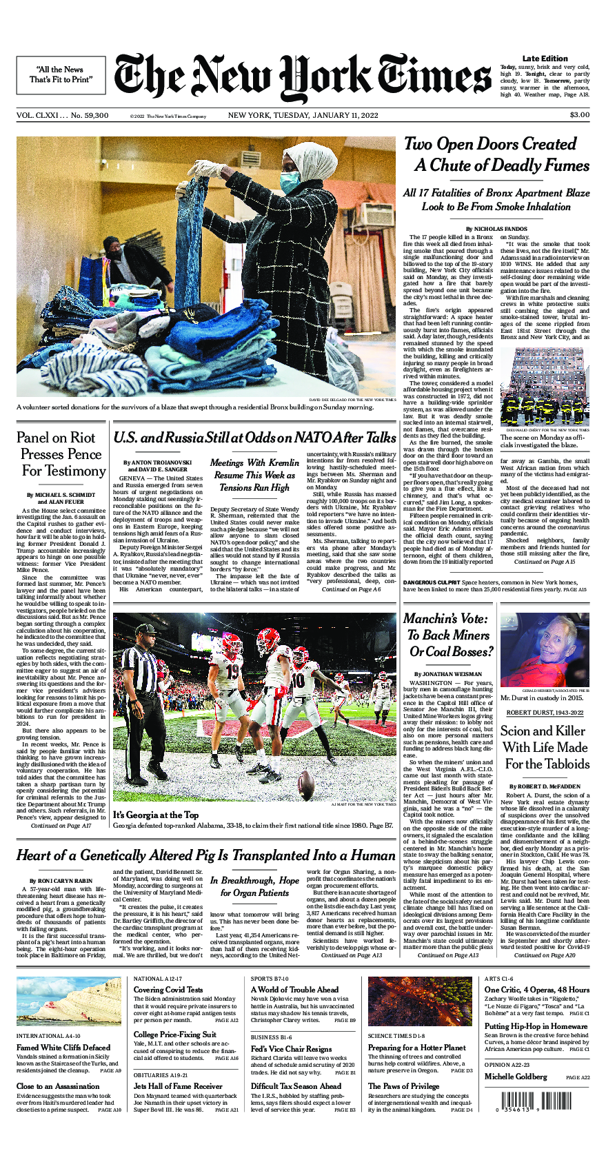 Prima-pagina-New-York-Times-del-2022-01-11