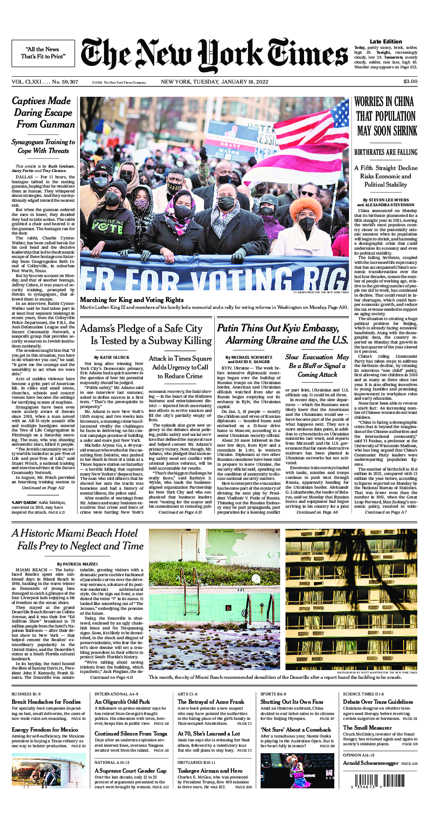 Prima-pagina-New-York-Times-del-2022-01-18