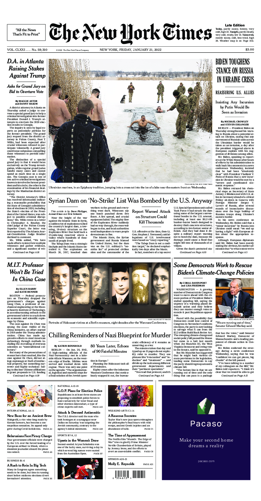 Prima-pagina-New-York-Times-del-2022-01-21