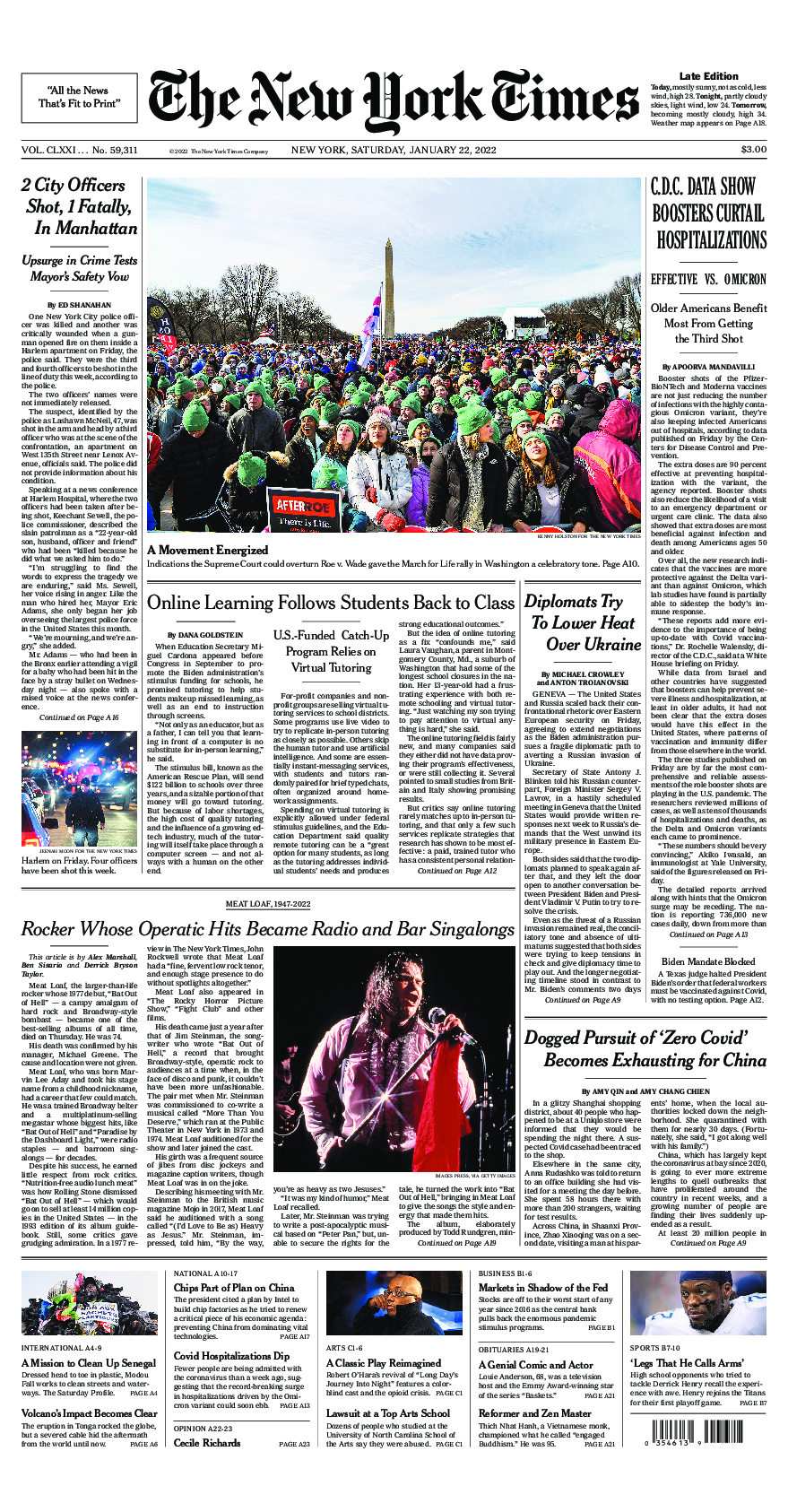 Prima-pagina-New-York-Times-del-2022-01-22