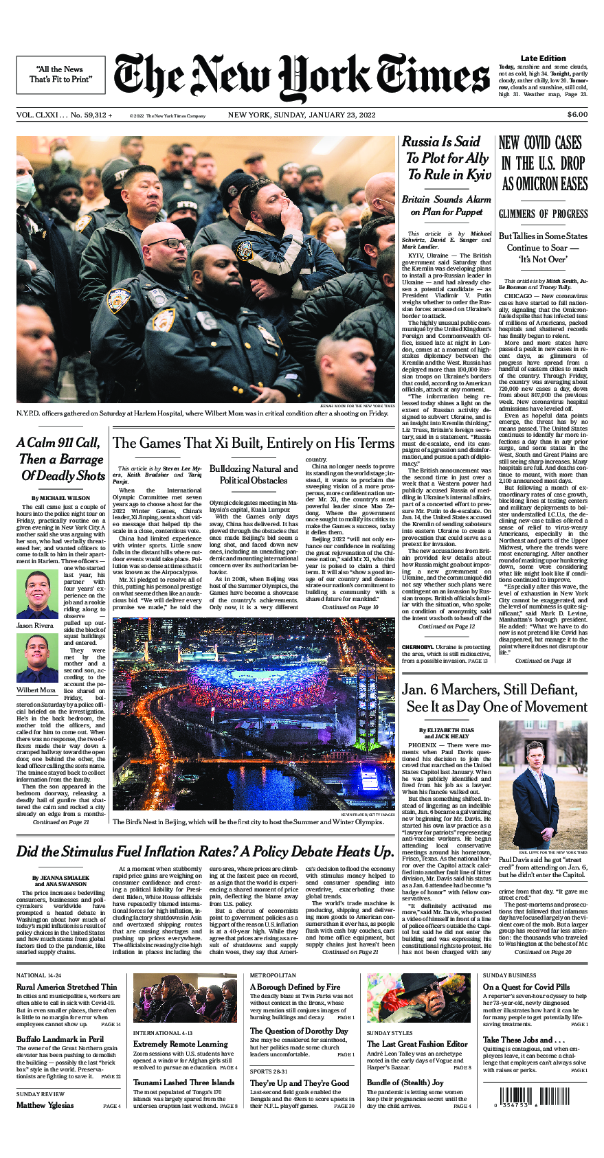 Prima-pagina-New-York-Times-del-2022-01-23