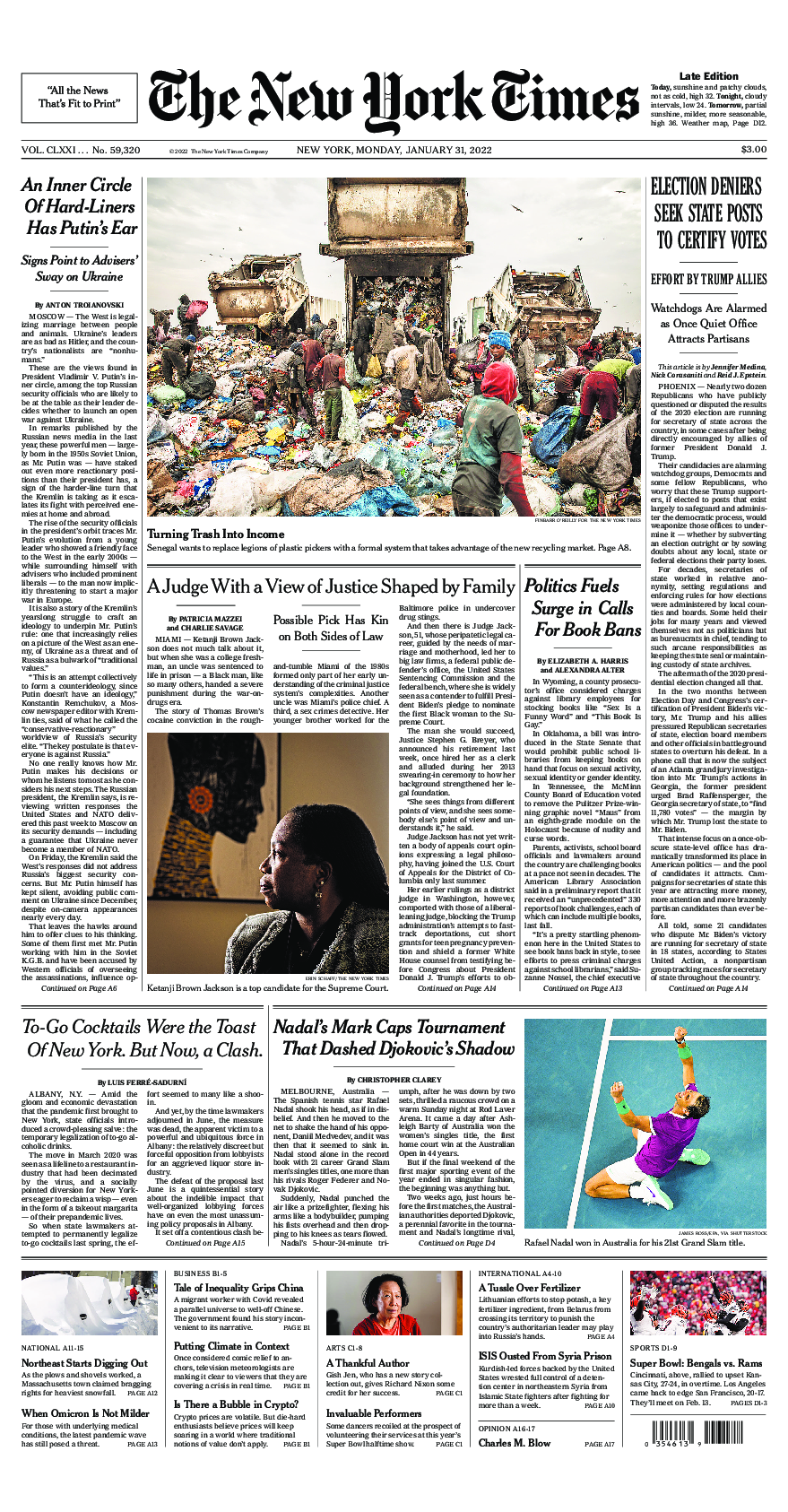 Prima-pagina-New-York-Times-del-2022-01-31