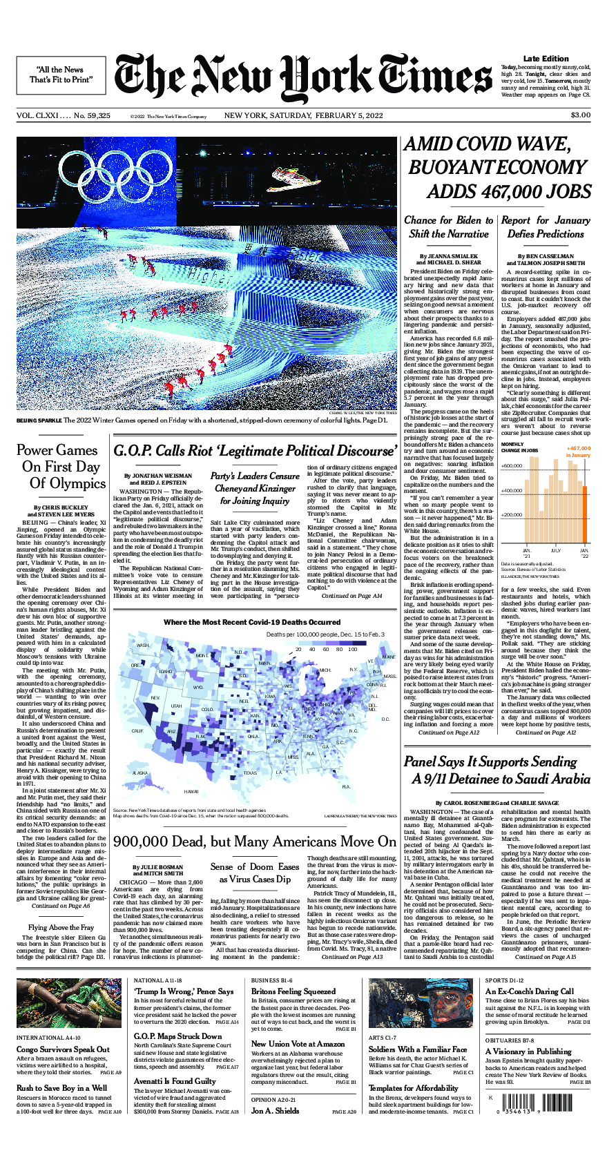 Prima-pagina-New-York-Times-del-2022-02-05