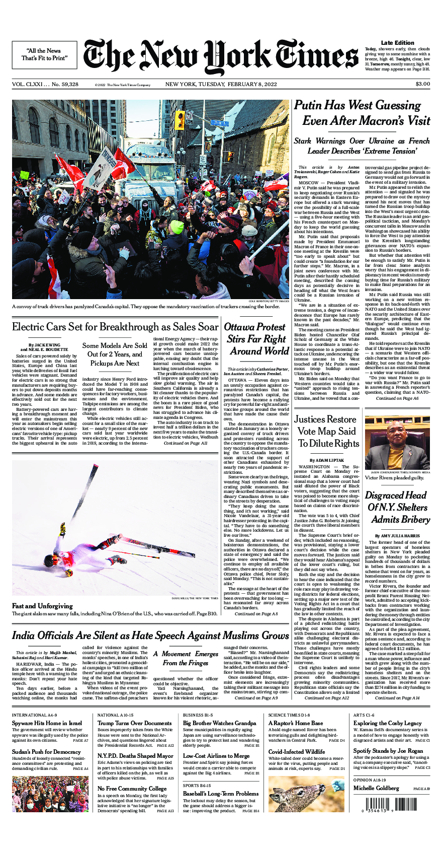 Prima-pagina-New-York-Times-del-2022-02-08