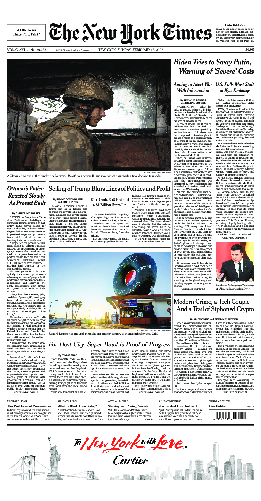 Prima-pagina-New-York-Times-del-2022-02-13