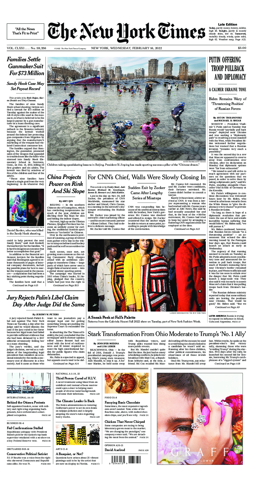 Prima-pagina-New-York-Times-del-2022-02-16