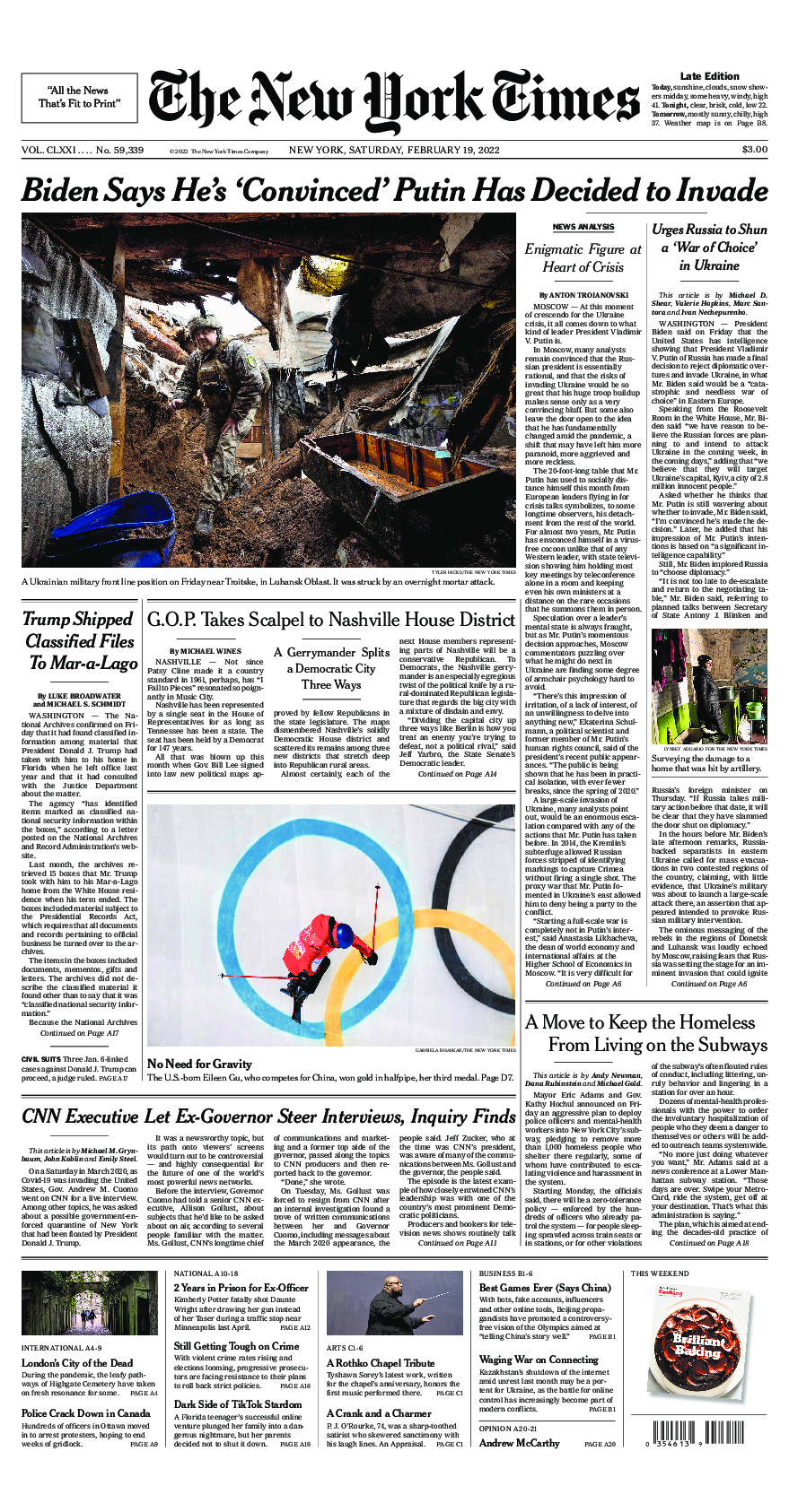 Prima-pagina-New-York-Times-del-2022-02-19