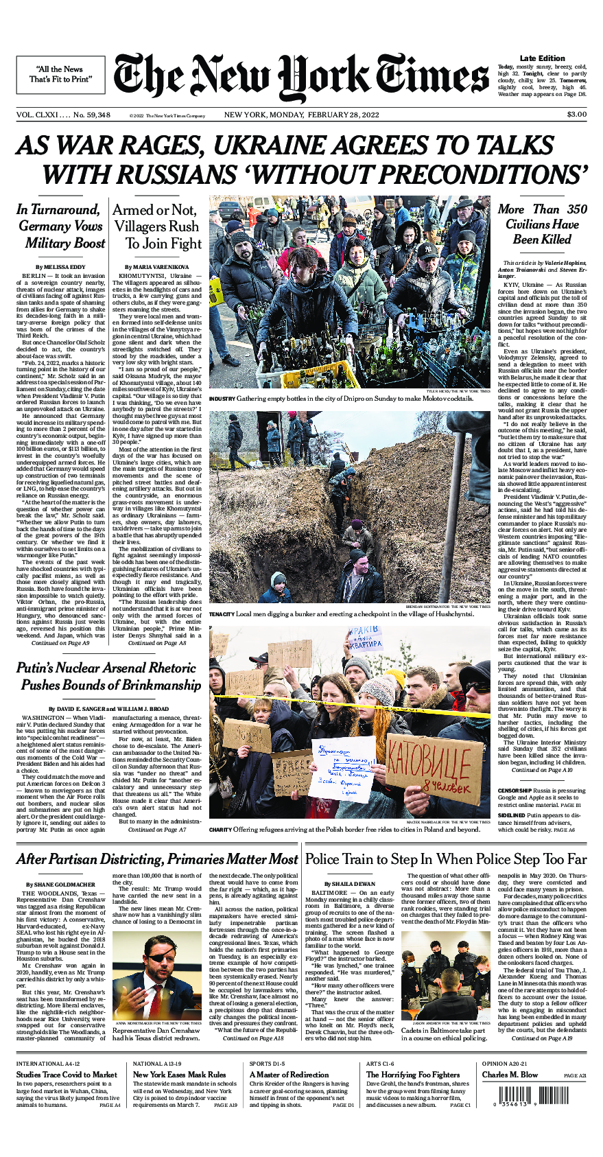 Prima-pagina-New-York-Times-del-2022-02-28