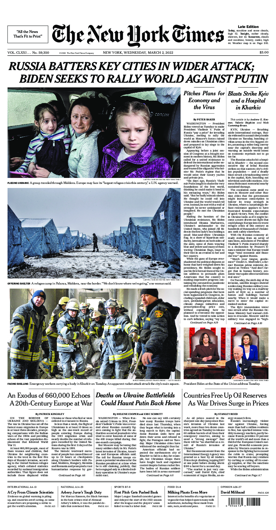 Prima-pagina-New-York-Times-del-2022-03-02