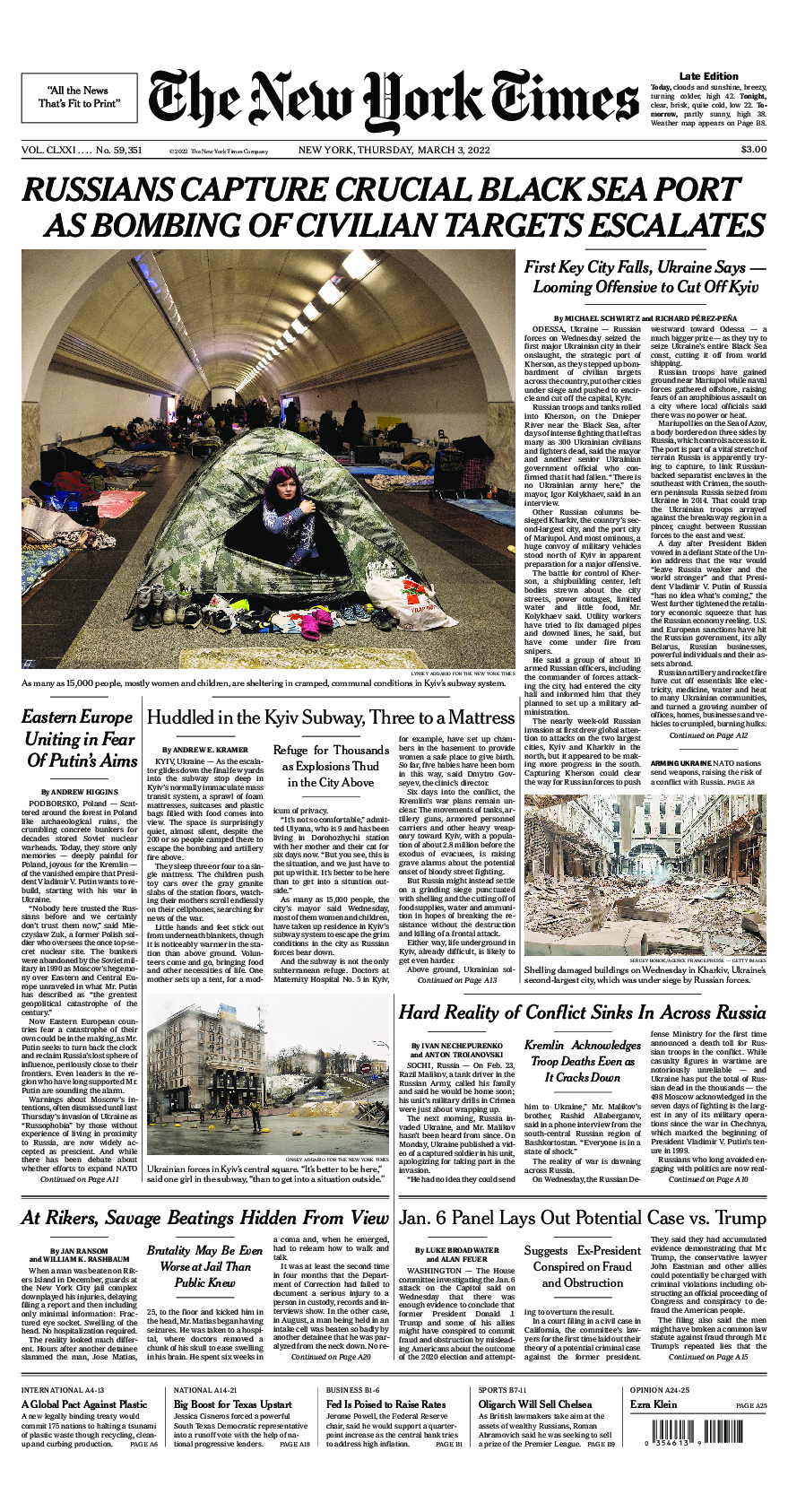 Prima-pagina-New-York-Times-del-2022-03-03