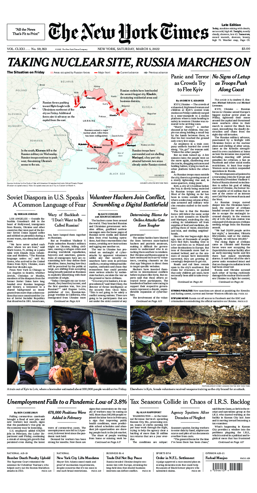 Prima-pagina-New-York-Times-del-2022-03-05