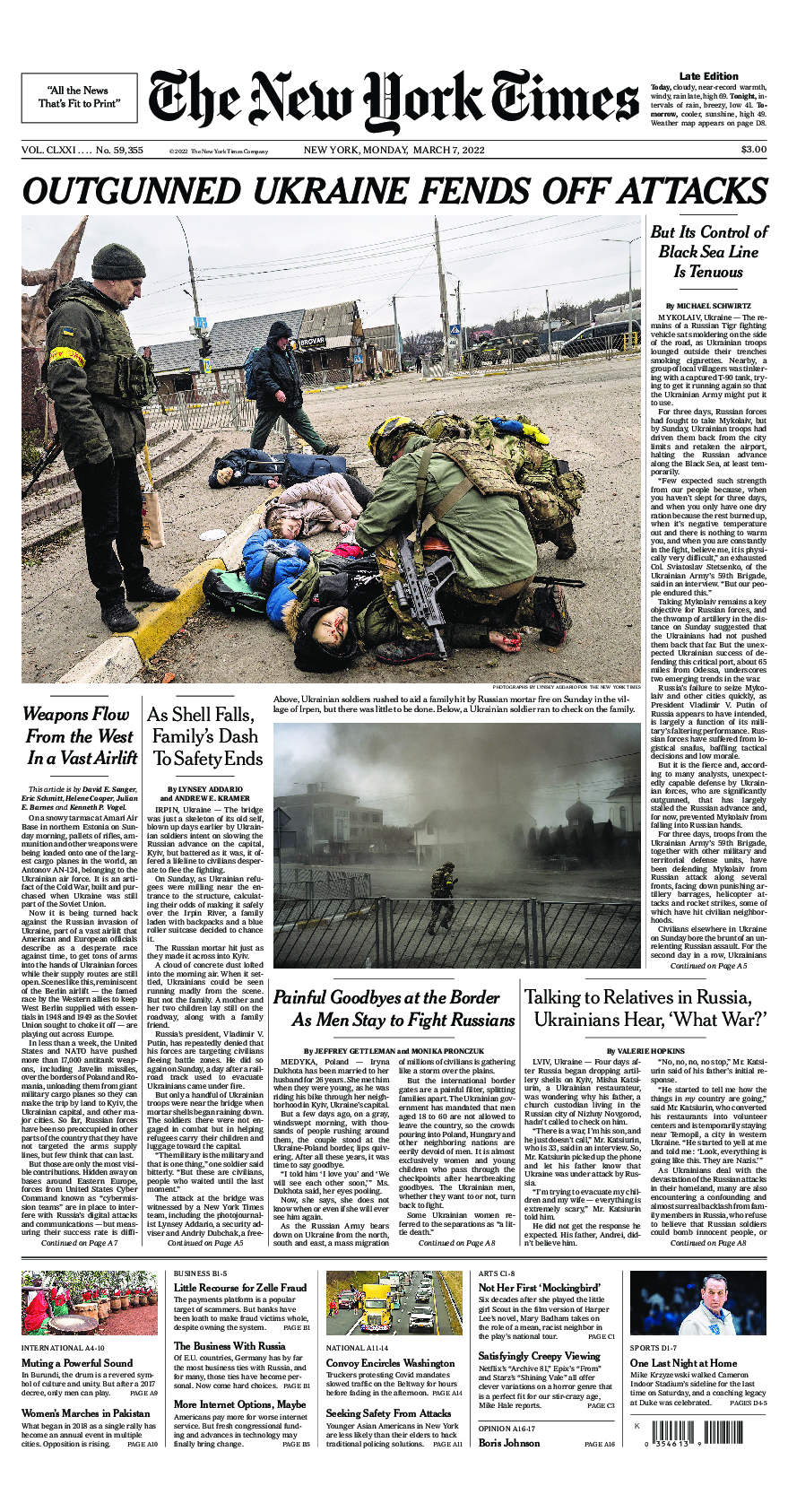 Prima-pagina-New-York-Times-del-2022-03-07