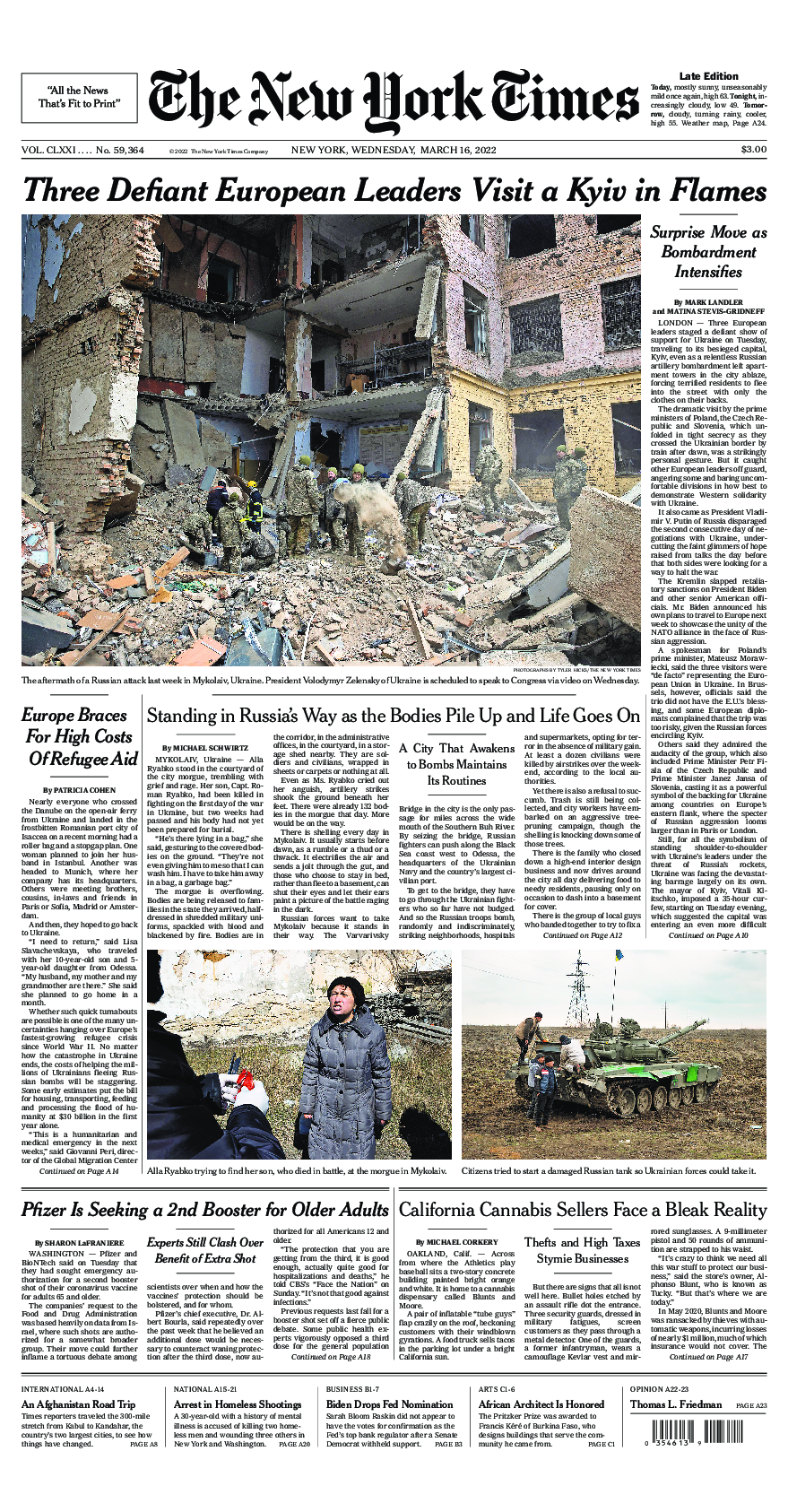 Prima-pagina-New-York-Times-del-2022-03-16