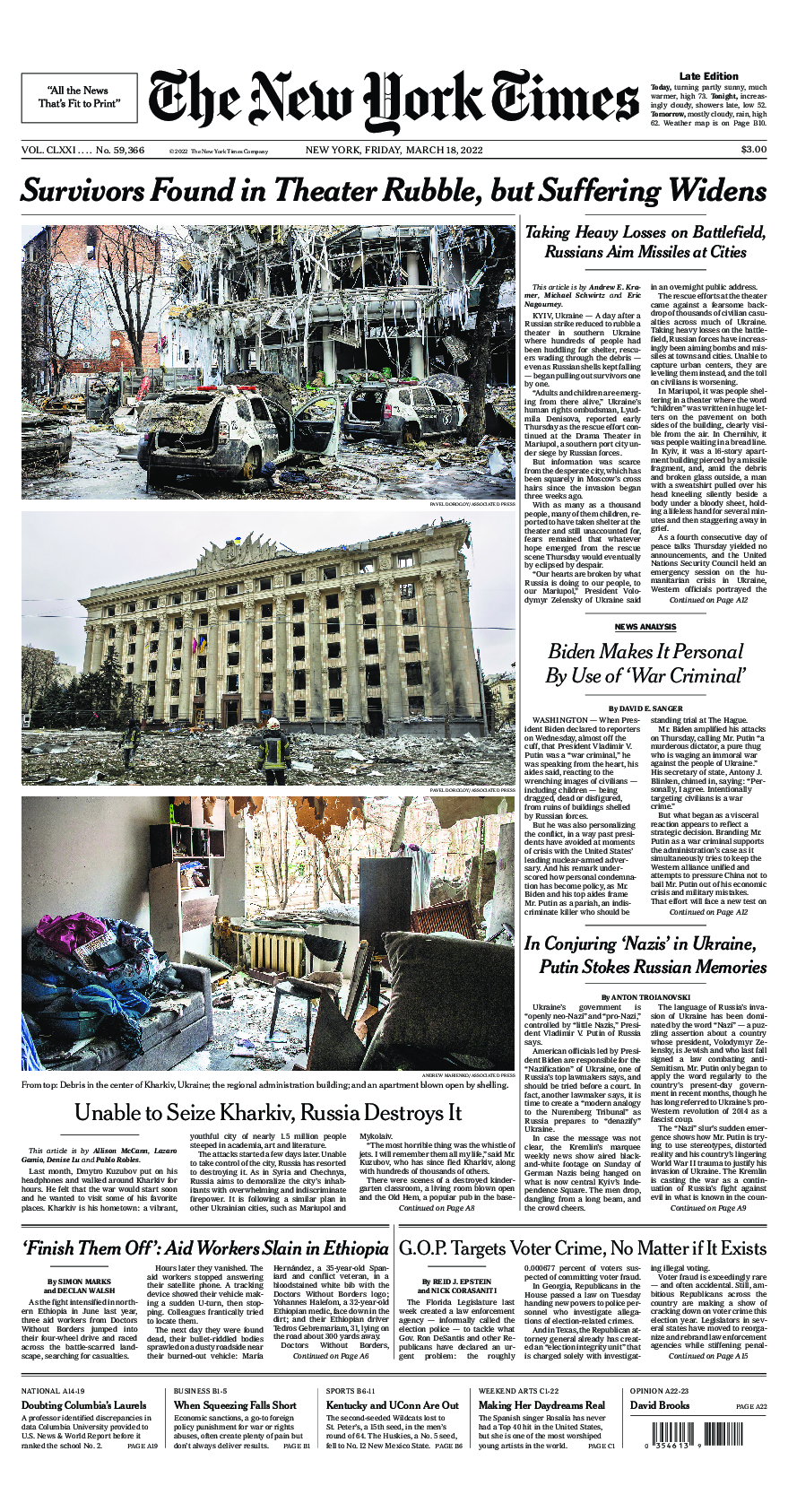 Prima-pagina-New-York-Times-del-2022-03-18