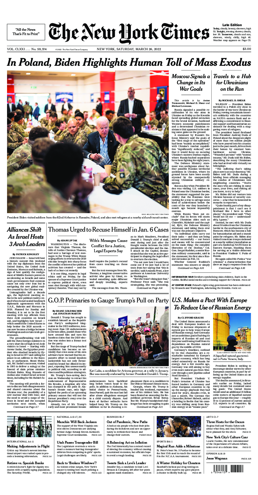 Prima-pagina-New-York-Times-del-2022-03-26