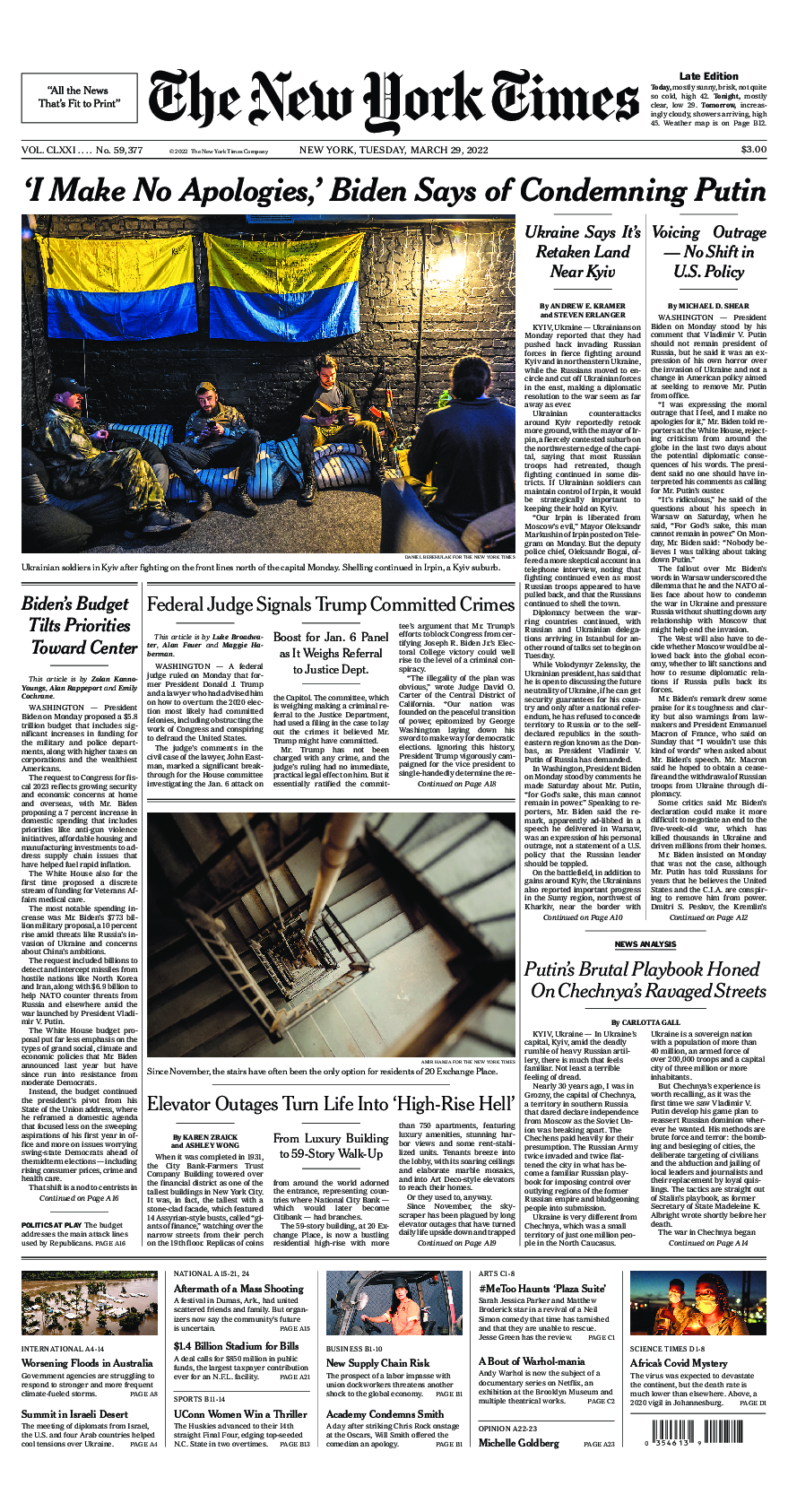 Prima-pagina-New-York-Times-del-2022-03-29