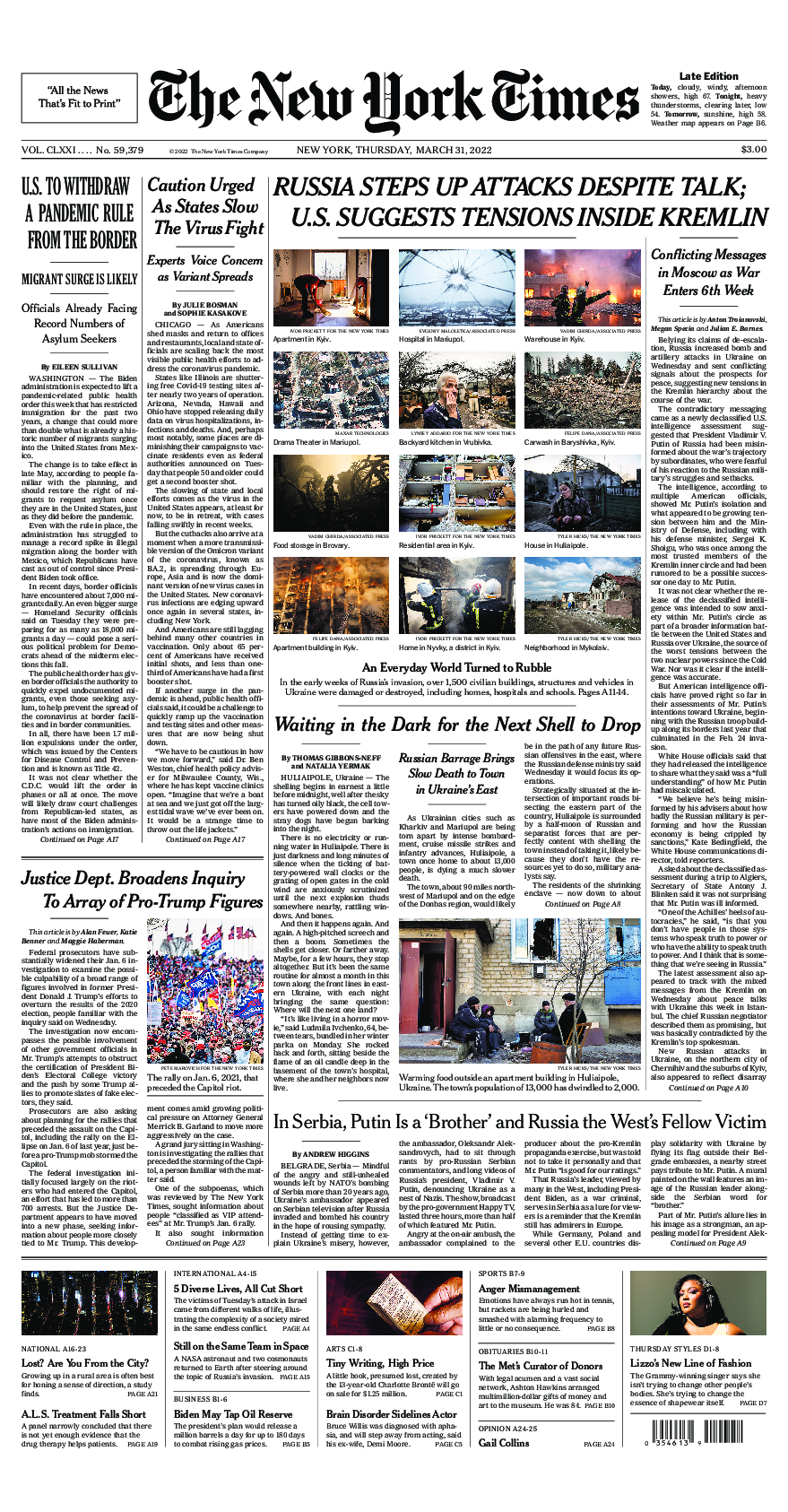 Prima-pagina-New-York-Times-del-2022-03-31