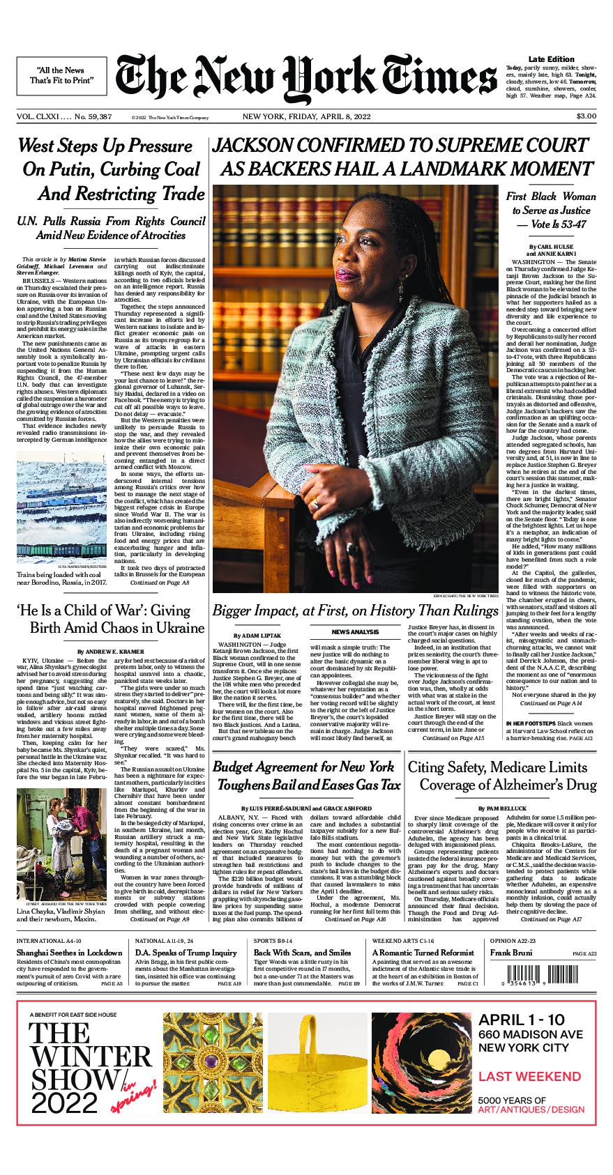 Prima-pagina-New-York-Times-del-2022-04-08