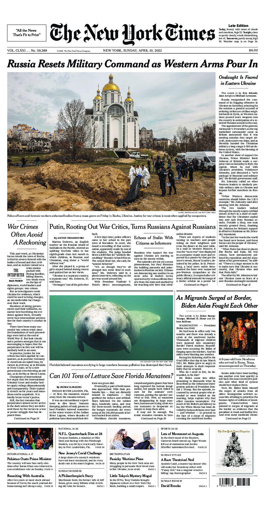 Prima-pagina-New-York-Times-del-2022-04-10