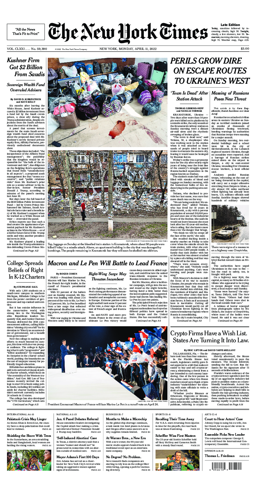 Prima-pagina-New-York-Times-del-2022-04-11