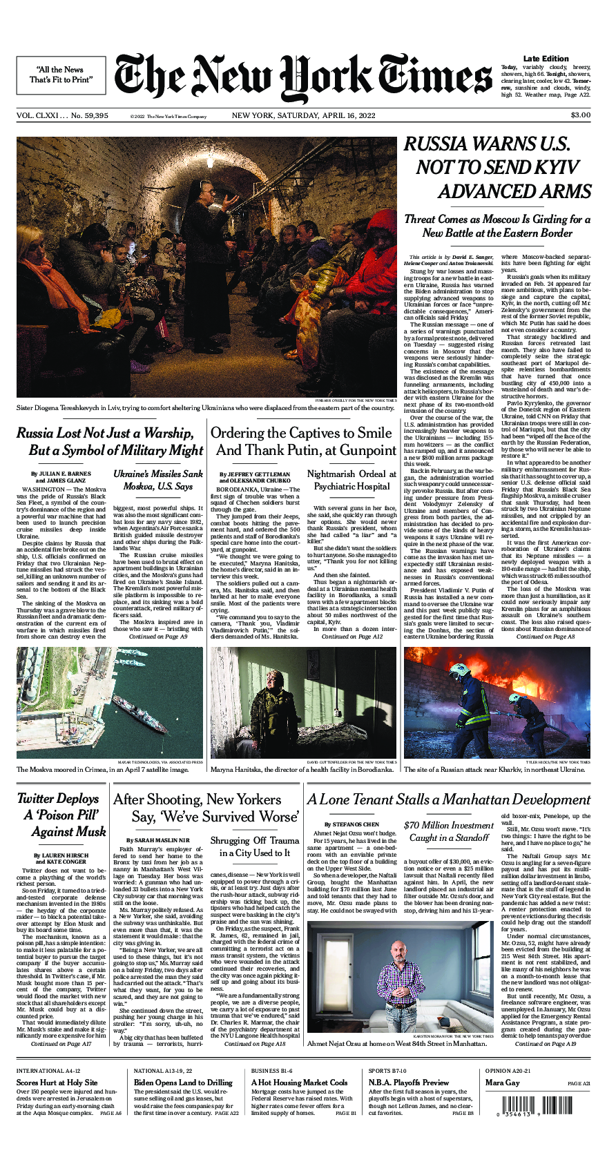 Prima-pagina-New-York-Times-del-2022-04-16