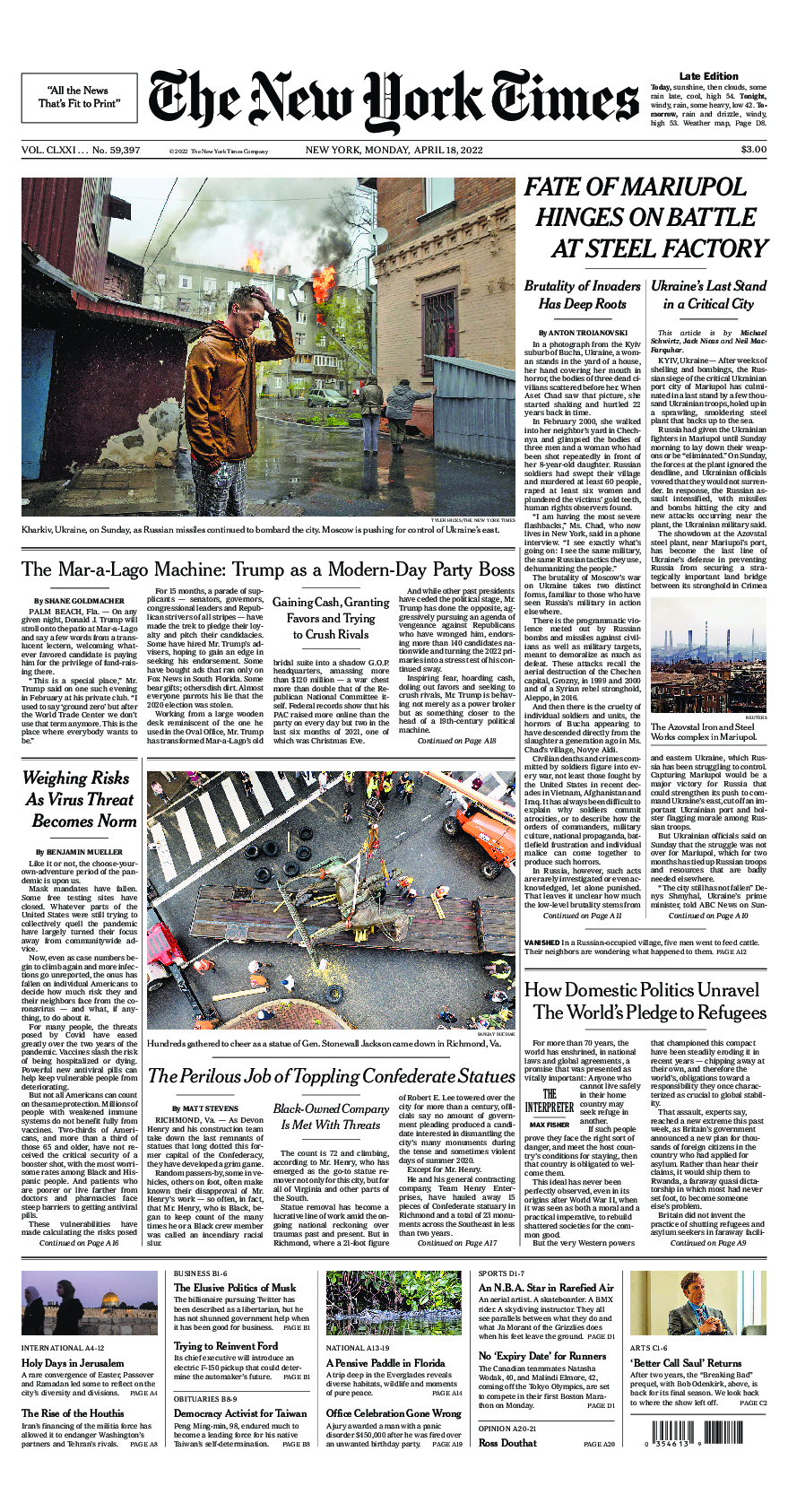 Prima-pagina-New-York-Times-del-2022-04-18