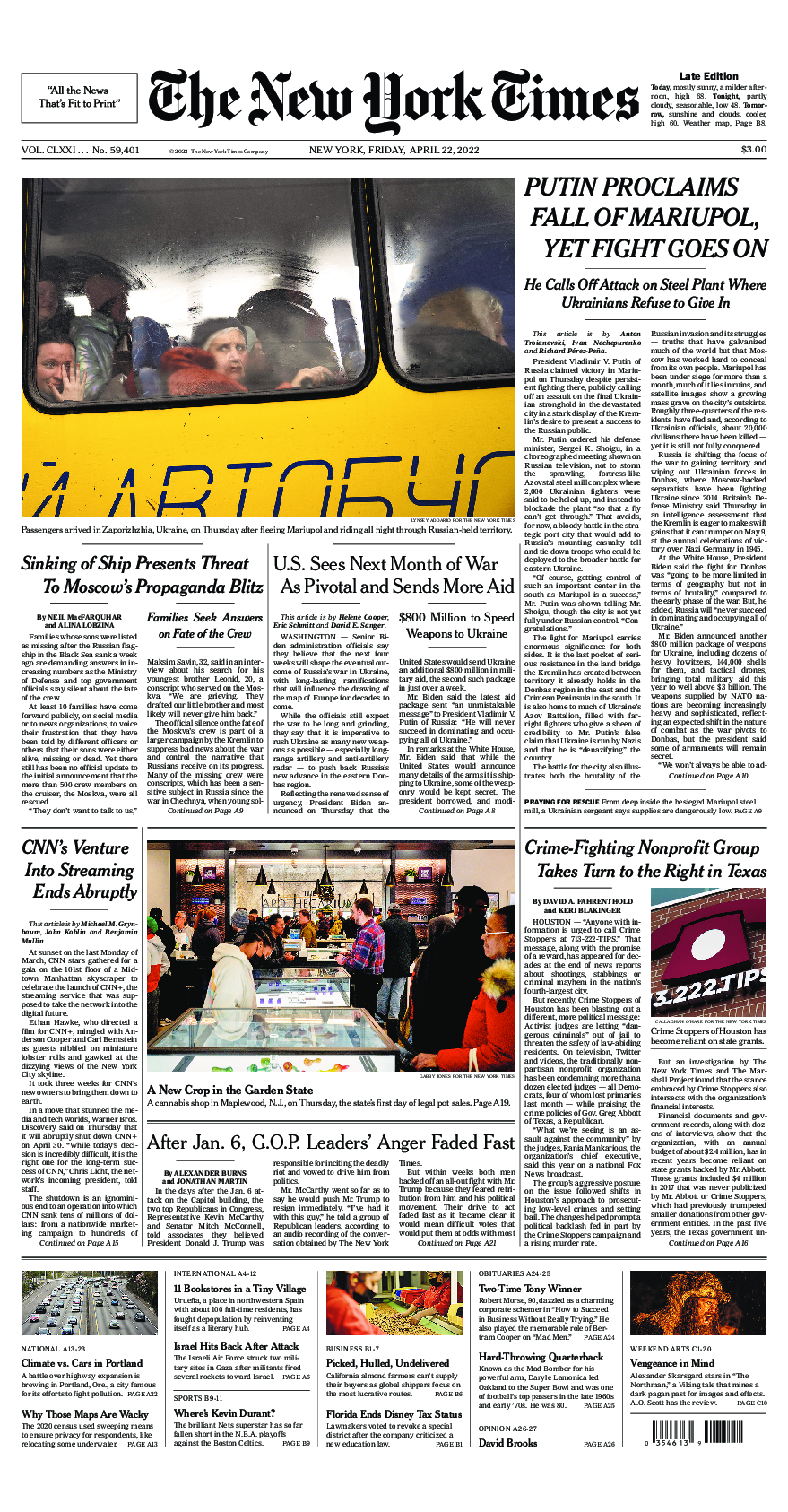 Prima-pagina-New-York-Times-del-2022-04-22