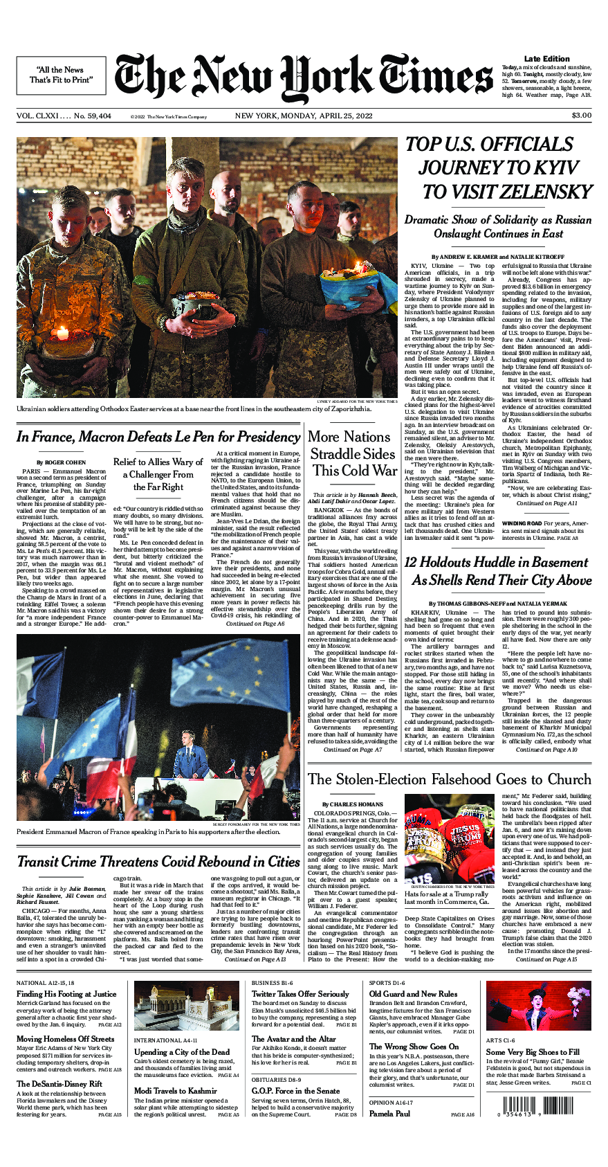 Prima-pagina-New-York-Times-del-2022-04-25