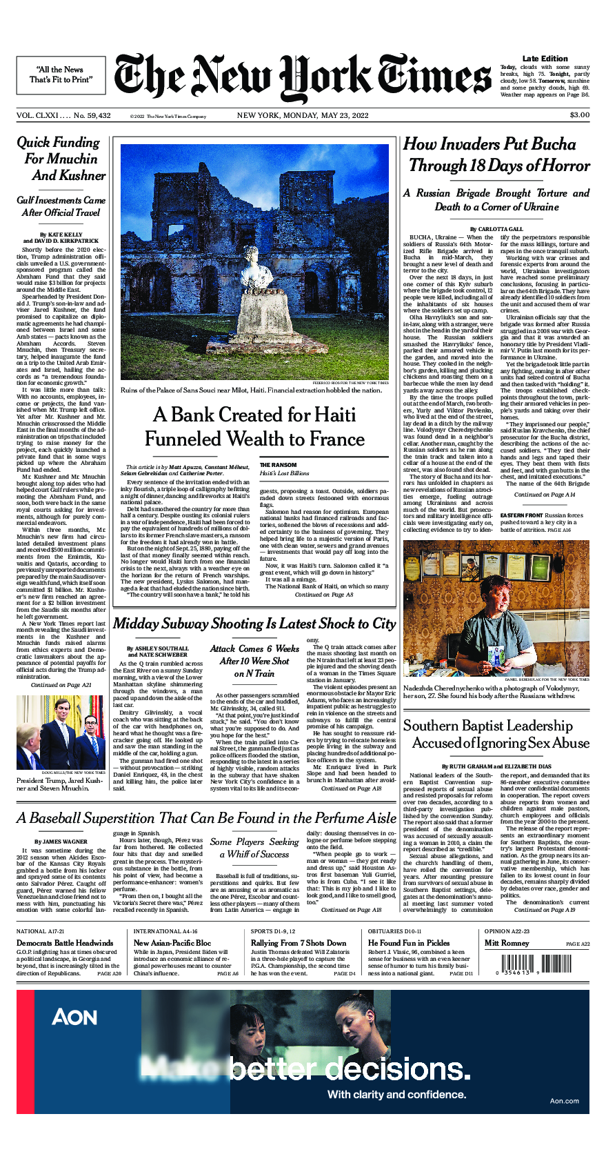 Prima-pagina-New-York-Times-del-2022-05-23