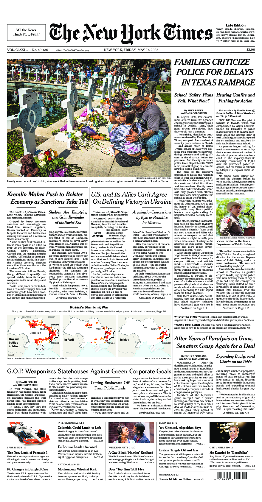 Prima-pagina-New-York-Times-del-2022-05-27