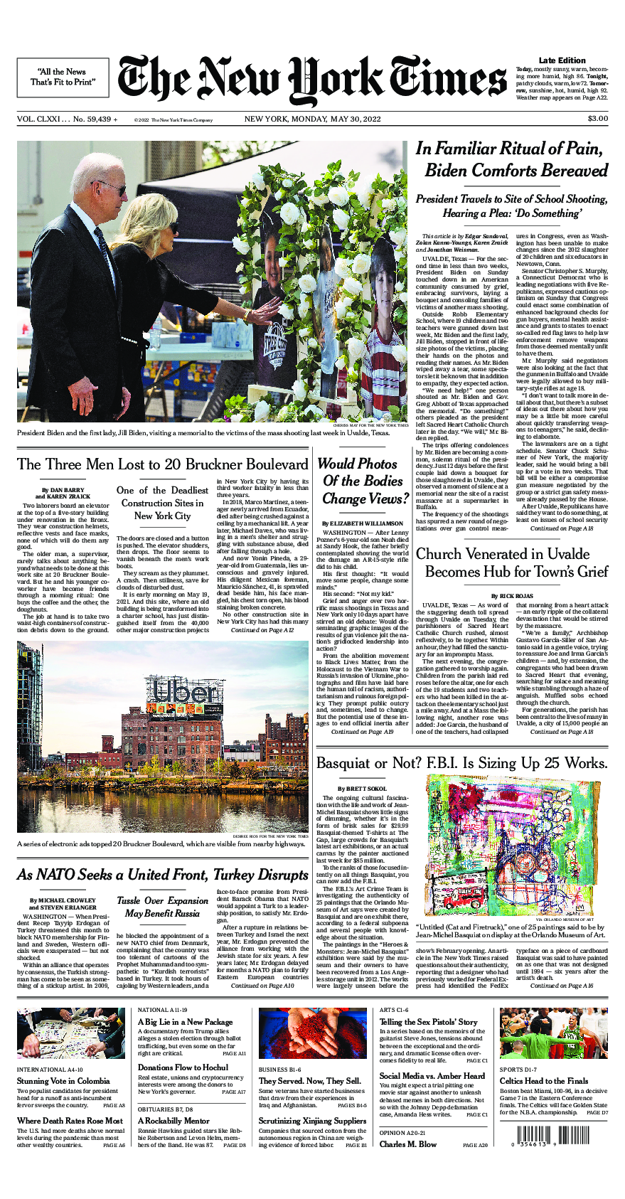 Prima-pagina-New-York-Times-del-2022-05-30