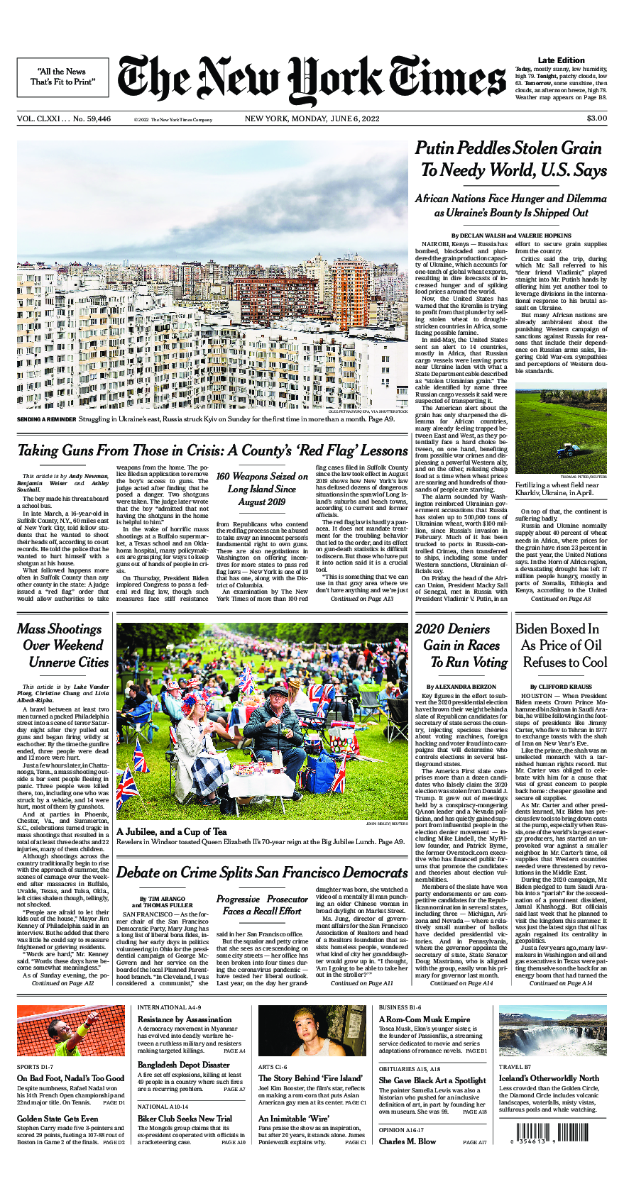 Prima-pagina-New-York-Times-del-2022-06-06