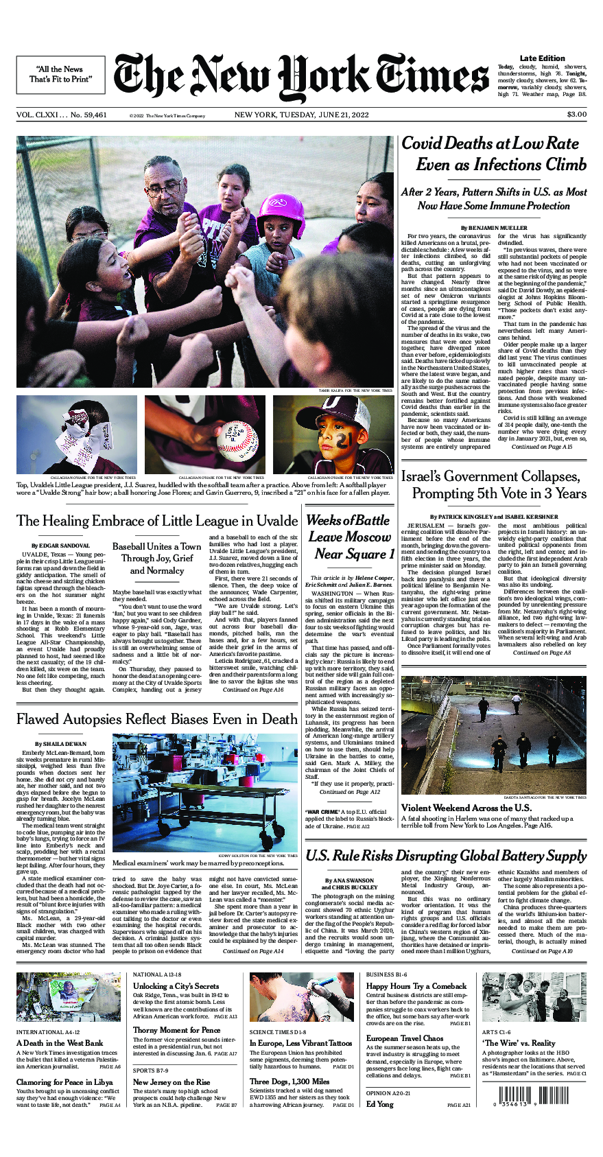 Prima-pagina-New-York-Times-del-2022-06-21