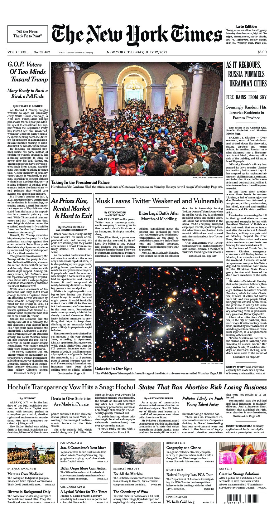 Prima-pagina-New-York-Times-del-2022-07-12