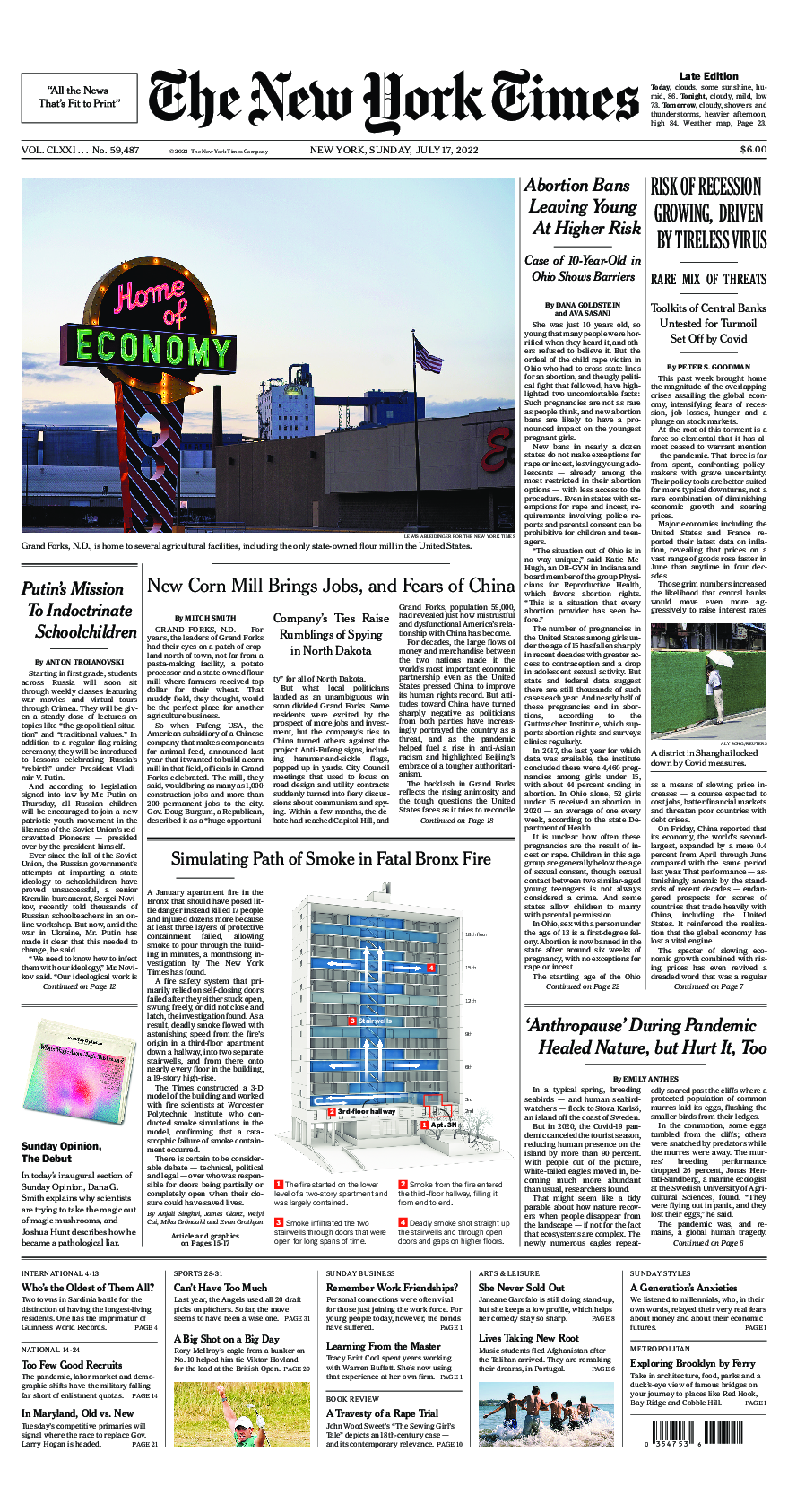 Prima-pagina-New-York-Times-del-2022-07-17