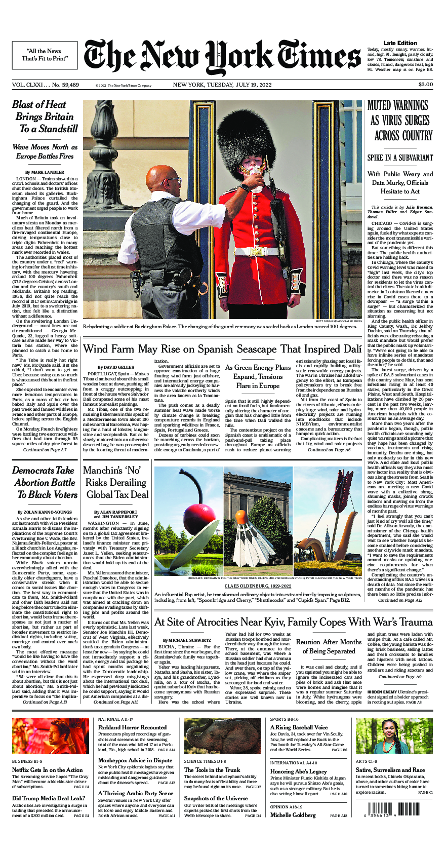 Prima-pagina-New-York-Times-del-2022-07-19