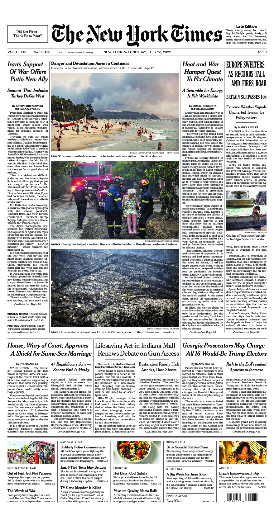 Prima-pagina-New-York-Times-del-2022-07-20