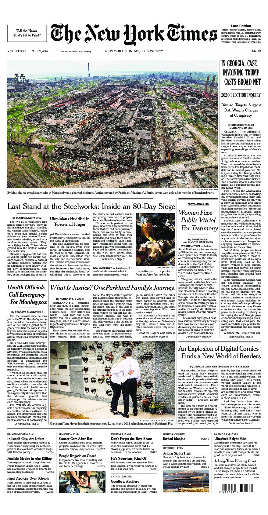 Prima-pagina-New-York-Times-del-2022-07-24