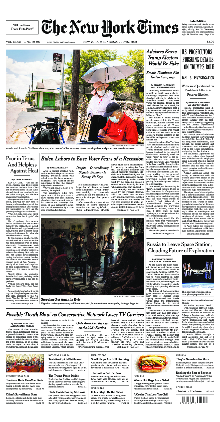 Prima-pagina-New-York-Times-del-2022-07-27