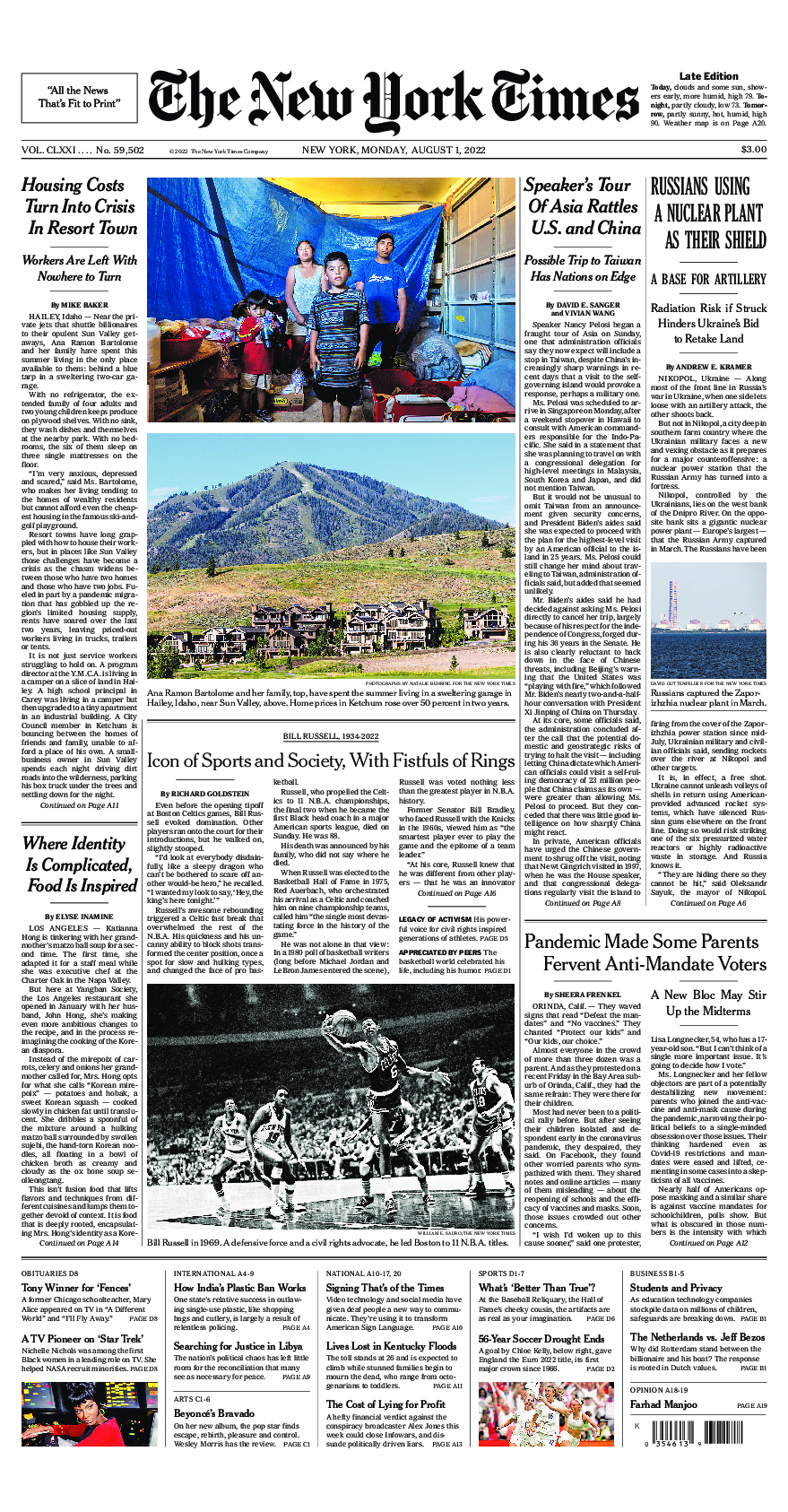 Prima-pagina-New-York-Times-del-2022-08-01