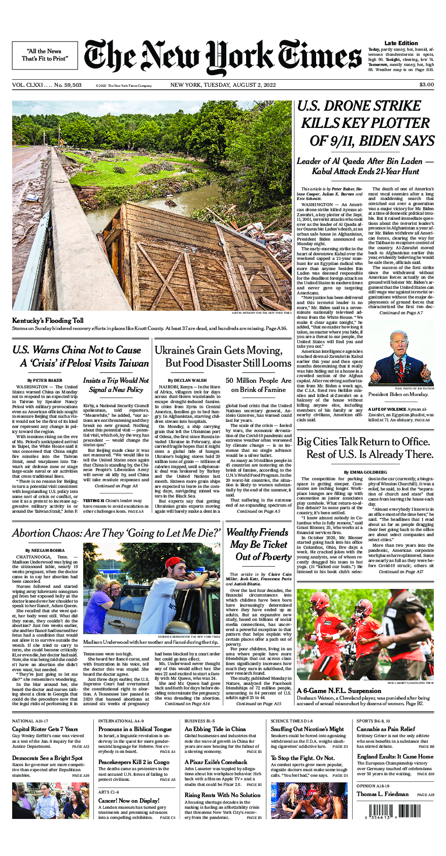 Prima-pagina-New-York-Times-del-2022-08-02