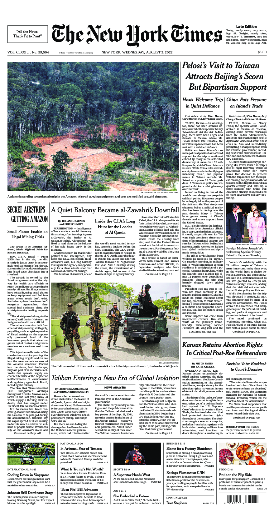 Prima-pagina-New-York-Times-del-2022-08-03