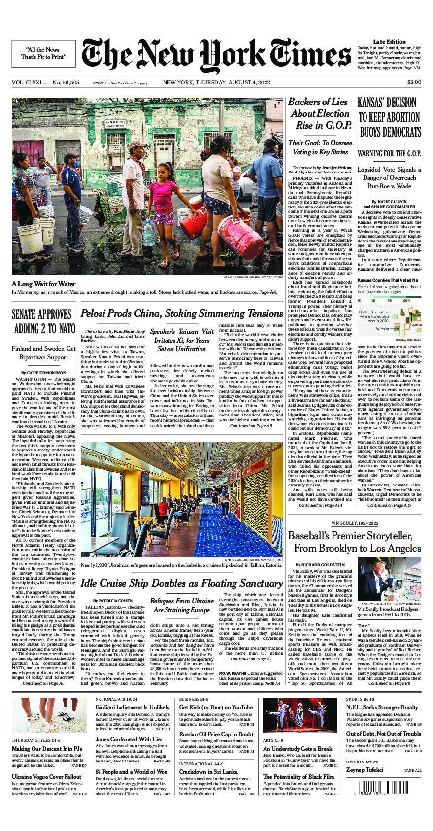 Prima-pagina-New-York-Times-del-2022-08-04