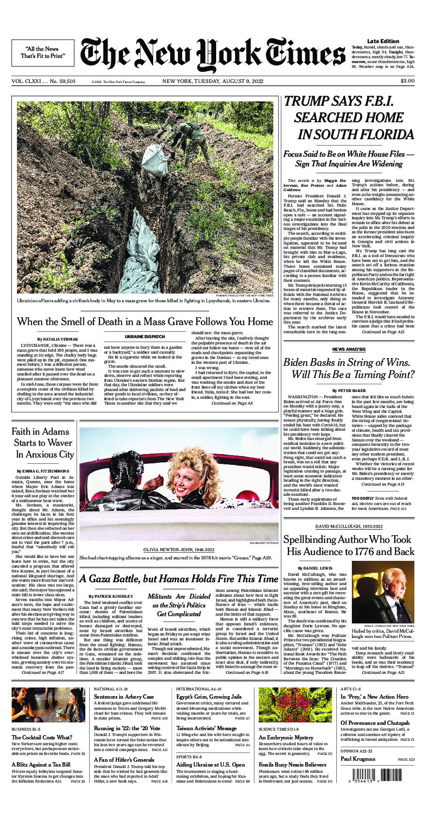 Prima-pagina-New-York-Times-del-2022-08-09